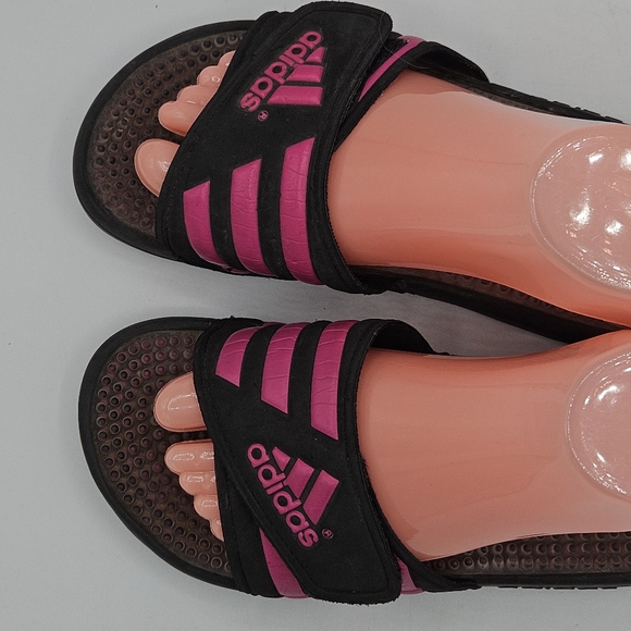 Adidas adissage hot pink and black slipon slide sandals size 4 - Picture 7 of 15